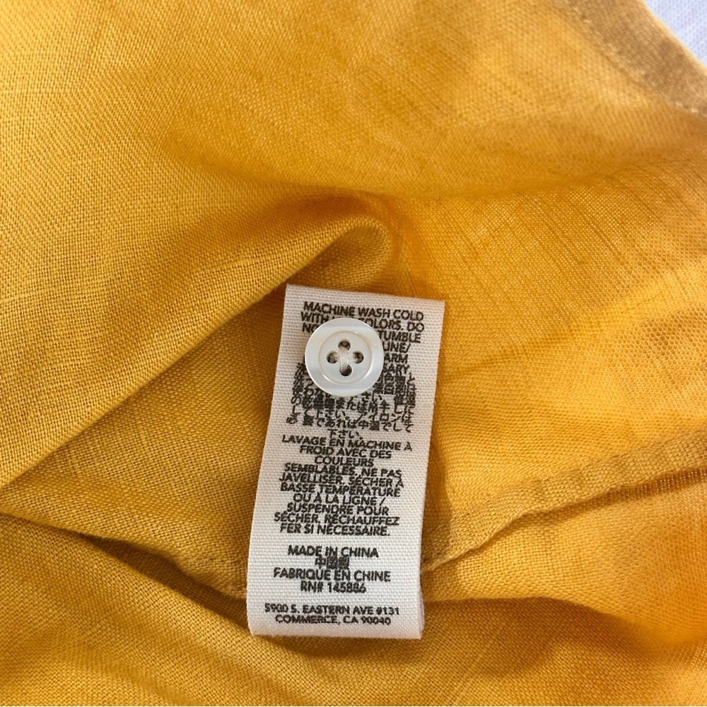 THE GREAT. Golden Smocked Butterfly Linen- Cotton Top Size Medium - Picture 12 of 15